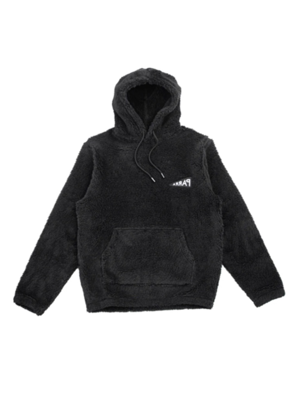 By Parra Mirrored Flag Logo Polar Fleece Hooded Pullover - Black, Medium